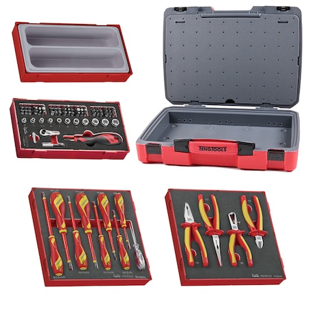 Teng Tools 91 Piece Insulated Screwdrivers & Pliers with Impact Bit Foam Kit TC-6T-16